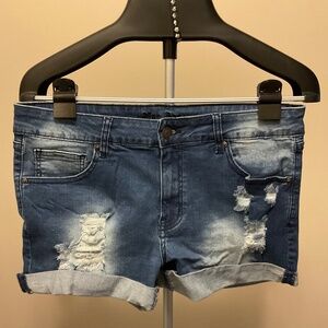 Blue rope Denim distressed shorts size 13